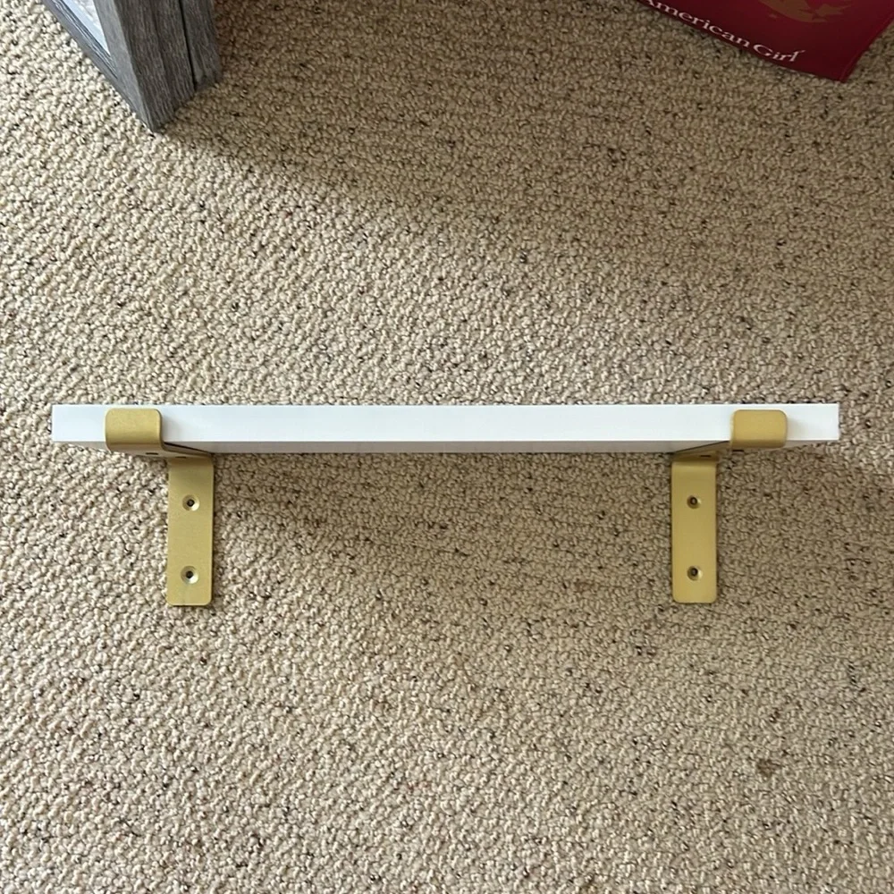 Modern White and Gold Wall Shelf